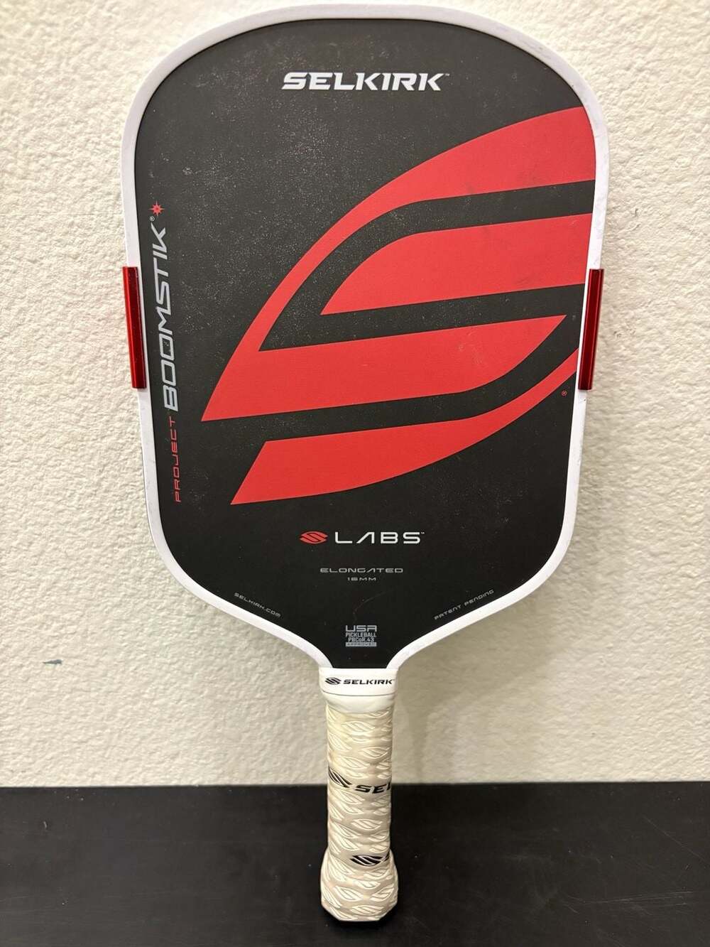Selkirk LABS Project Boomstik Elongated 16mm Pickleball Paddle Red Black Used